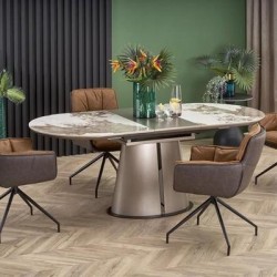 Трапезна маса ROBINSON разтегателна, бежов мрамор - Mese de dining