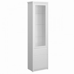 Витрина висока ERDEN WIT 1D1W1S - BM, бяло - Corpuri, vitrine, biblioteci modulare