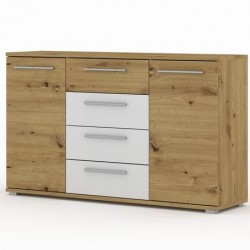 Скрин CANBERRA CA-301 – BM, дъб артисан/бяло - Bogdan Furniture Europe