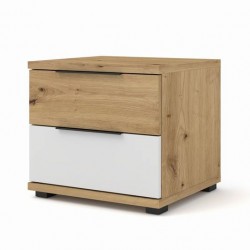 Нощно шкафче OSLO OO-401 - BM, дъб артисан/бяло - Bogdan Furniture Europe