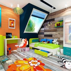 Детско обзавеждане Nemo – BM, Дъб крафт бял, Океан, Пастел зелен - Seturi mobilier pentru copii