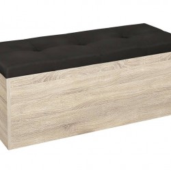 Табуретка - ракла Katy - BM, сонома тъмна и черно - Bogdan Furniture G
