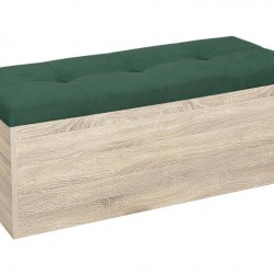 Табуретка - ракла Katy - BM, сонома тъмна и зелен - Bogdan Furniture G