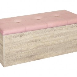 Табуретка - ракла Katy - BM, сонома тъмна и розов - Bogdan Furniture G