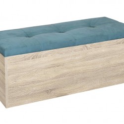Табуретка - ракла Katy - BM, сонома тъмна и син - Bogdan Furniture G