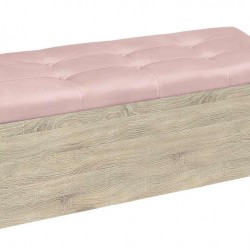 Табуретка - ракла Giga - BM, тъмна сонома и розово - Bogdan Furniture G