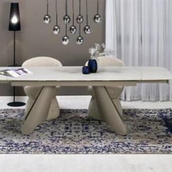 Трапезна маса SALIX – Модерна хармония в цветове травертин и кашмир - Mese de dining