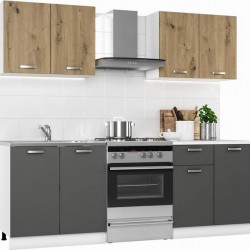 Кухня DIANA 1.60м - BM с бял плот дъб артисан/графит - Seturi de bucătărie