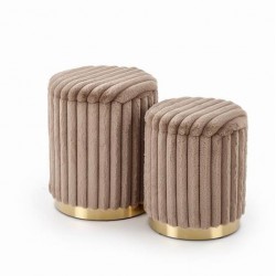 Комплект 2 бр.табуретки FIDO - BM с капак, капучино/златно - Bogdan Furniture Europe