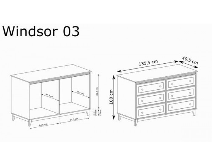 Скрин WINDSOR W-3  - BM, кашмир/натурален дъб