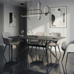 Трапезна маса KAY, тъмно сиво/черно - Mese de dining