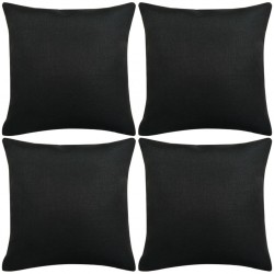 Sonata Калъфки за възглавници, 4 бр, ленен вид, черни, 50x50 см - Accesorii