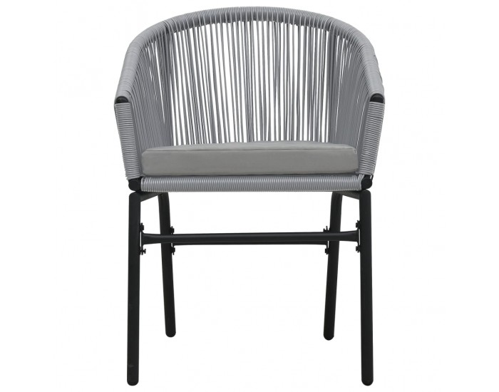 Sonata Градински столове, 2 бр, Сив, PVC ратан