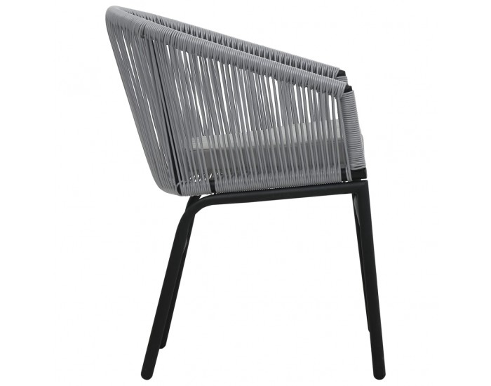 Sonata Градински столове, 2 бр, Сив, PVC ратан