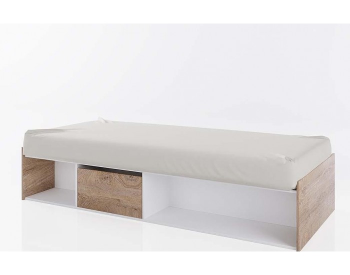 Легло Clasic lux 954, Дъб суров с Бяло гладко, за матрак 120/190 см