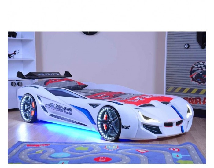 SUPER CAR GT-1 легло кола, бяла