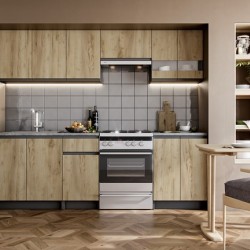 Кухненски комплект Katarina Lux 240, графит, златен дъб - Seturi de bucătărie