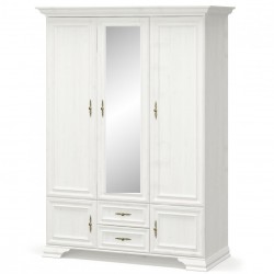 Трикрилен гардероб IRIS, Бял - Dulapuri