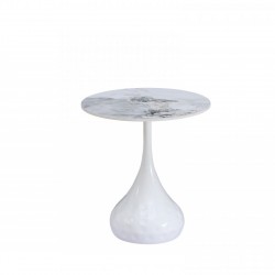 Холна маса NOVA кръгла бял мрамор/бяло - Bogdan Furniture Europe