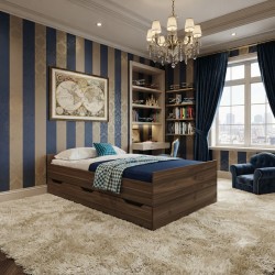Легло Мебели Богдан Модел 2016/2021 с 3 чекмеджета, Орех адмирал - Bogdan Furniture I