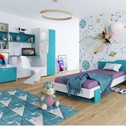 Детско обзавеждане Quinn – BM, Дъб крафт бял / Океан - Seturi mobilier pentru copii