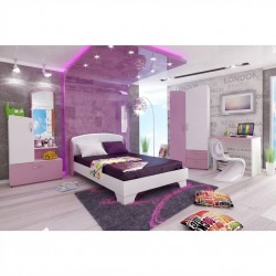 Детско обзавеждане Yvette – BM, Дъб крафт бял, Светъл виолет - Seturi mobilier pentru copii