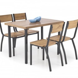 Комплект маса+4 стола MILTON натурално/черно - Bogdan Furniture Europe