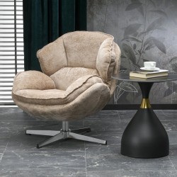 Фотьойл GUIDO БЕЖОВО/сребърно - Mobilier tapițat