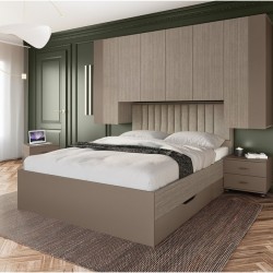 Спален комплект Mod 7085, Лате и Мока, Включен матрак  - Bogdan Furniture I