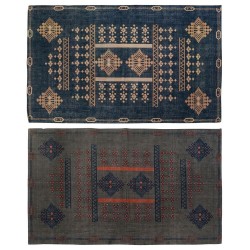 Килим DKD Home Decor Син Оранжев Арабин Геометричен (160 x 230 x 0,4 cm) (2 броя) - Living