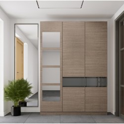 Портманто Mod 4091, Мока/Сив кобалт гланц - Bogdan Furniture I