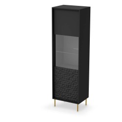 Витрина Мебели Богдан Bullet W-1-E20, черен цвят - Corpuri, vitrine, biblioteci modulare