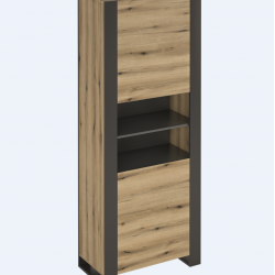 Шкаф Мебели Богдан Combo REG2D/80-E20, Сив графит и Крайбрежен дъб Евок - Corpuri, vitrine, biblioteci modulare