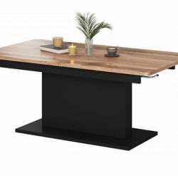 Холна маса BUSETTI, Разтегателна, Дъб вотан и черно мат - Bogdan Furniture Europe