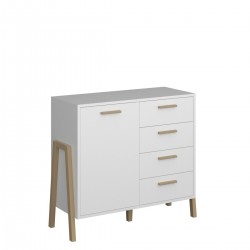 Шкаф Belle KOM 1D-4S, бяло - Corpuri, vitrine, biblioteci modulare