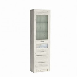 Витрина висока Indianapolis I-23, бял крафт - Corpuri, vitrine, biblioteci modulare