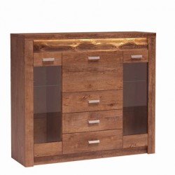 Витрина ниска Indianapolis I-8, светла пепел - Corpuri, vitrine, biblioteci modulare