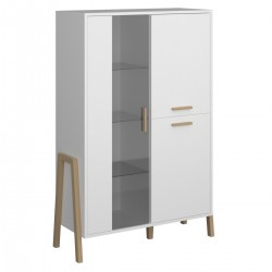 Витрина ниска Belle 1W-2D, бяло - Corpuri, vitrine, biblioteci modulare