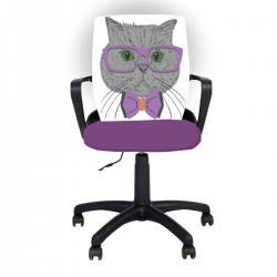 Детски стол Fly Black Purple Cat - Scaune pentru copii