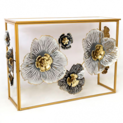 Конзола DKD Home Decor Огледало, Сив, Златен, Метал, Lilled, 15.6 x 46.4 x 80 cm - Dormitor