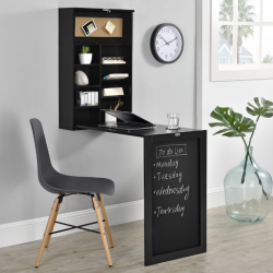 Сгъваема маса/шкаф с плот Черна, Сгъната 80 x 50 x 18,5 см,MDF - Oferte speciale
