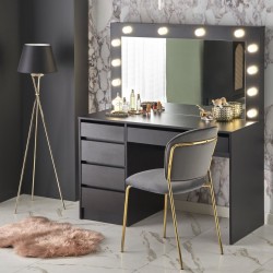 Тоалетка BM-Hollywood XL 1, MDF, черна - Măsuțe de toaletă și oglinzi