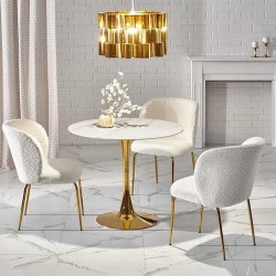 Луксозен трапезен комплект BM-Casemiro, злато + 4 стола КH474 - Mese de dining