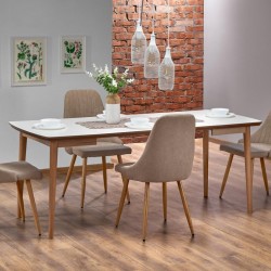 Разтегателна трапезна маса BM-Barret 1, MDF, масивна букова дървесина - Mese de dining