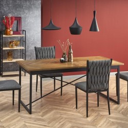 Трапезна маса BM-Alvaro 1, MDF, естествен фурнир, стомана - Mese de dining