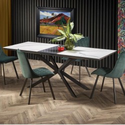 Трапезна маса BM-Diesel 1, MDF, стъкло, стомана - Mese de dining