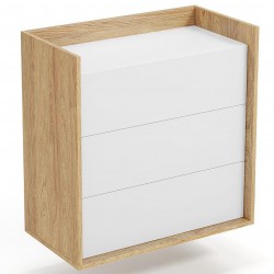Шкаф BM-Komoda Mobius 3S, MDF, бял - Corpuri, vitrine, biblioteci modulare
