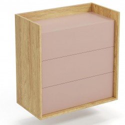 Шкаф BM-Komoda Mobius 3S, MDF, розов - Corpuri, vitrine, biblioteci modulare