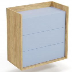 Шкаф BM-Komoda Mobius 3S, MDF, син - Corpuri, vitrine, biblioteci modulare