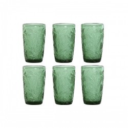 Комплект Съдове Home ESPRIT Зелен Кристал С облекчение 370 ml - Seturi de bucătărie